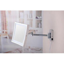 2015 nuevo cuadrado plegable Ajustable pared LED espejo de baño